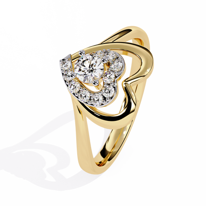Twinkle Twinkle Little Heart: 14k Gold 0.26 ct Diamond Ring