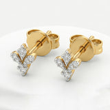 14K Gold Vermeil Lab-Grown Diamond Heart Stud Earrings
