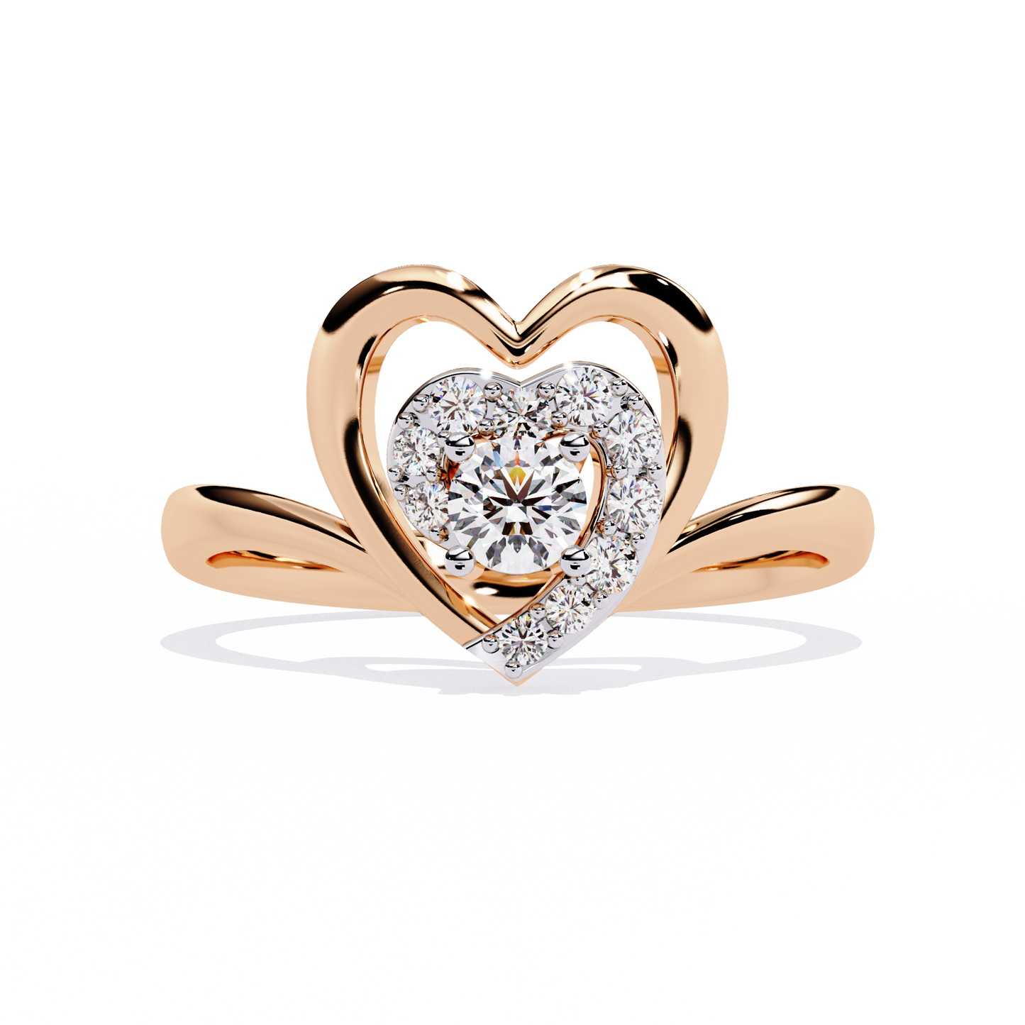 Twinkle Twinkle Little Heart: 14k Gold 0.26 ct Diamond Ring