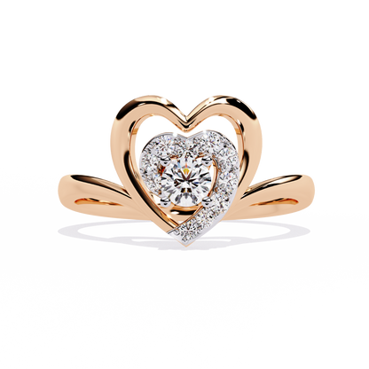 Twinkle Twinkle Little Heart: 14k Gold 0.26 ct Diamond Ring