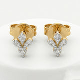 14K Gold Vermeil Lab-Grown Diamond Heart Stud Earrings