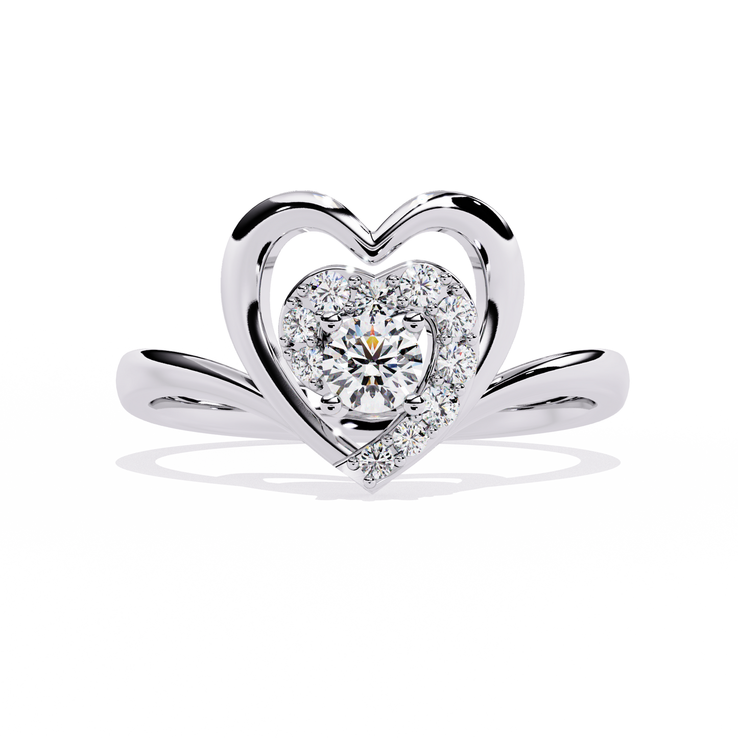 Twinkle Twinkle Little Heart: 14k Gold 0.26 ct Diamond Ring