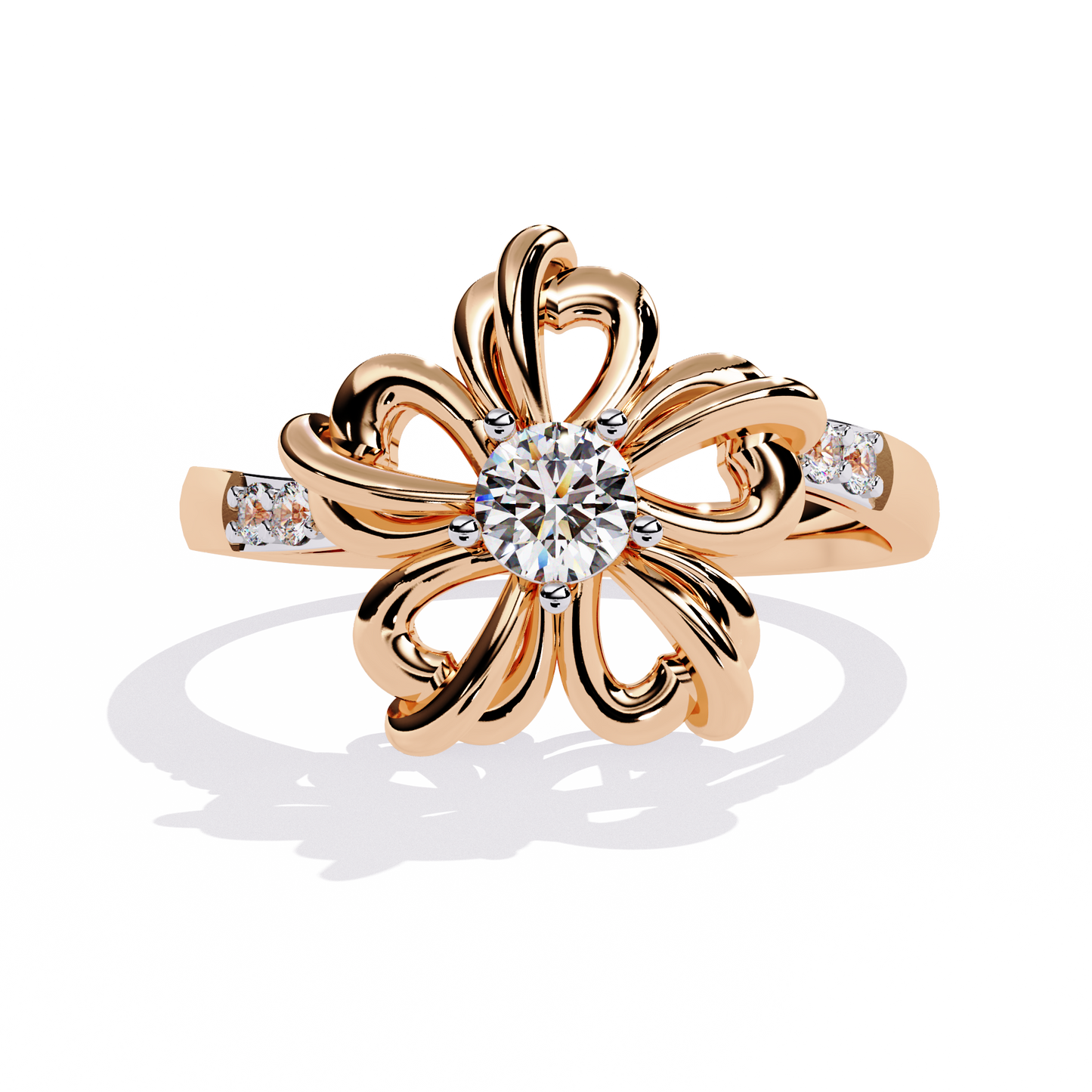 Dazzling 0.28ct Diamond Flower Ring in 14k Gold