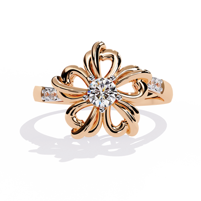 Dazzling 0.28ct Diamond Flower Ring in 14k Gold