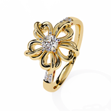 Dazzling 0.28ct Diamond Flower Ring in 14k Gold