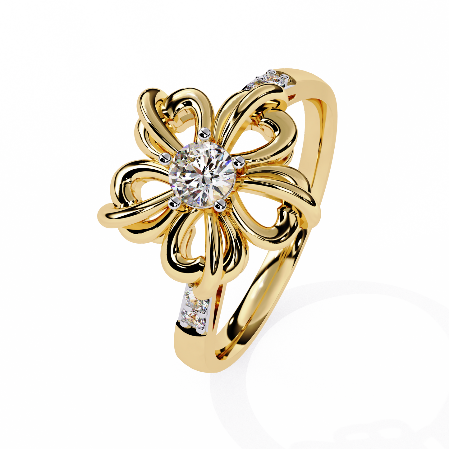 Dazzling 0.28ct Diamond Flower Ring in 14k Gold