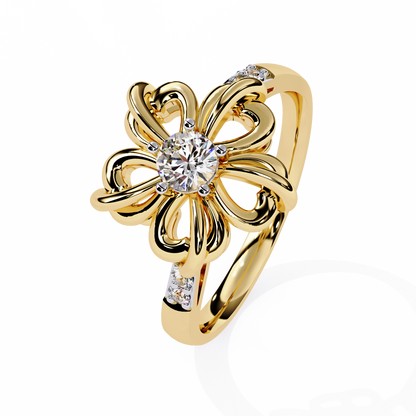 Dazzling 0.28ct Diamond Flower Ring in 14k Gold