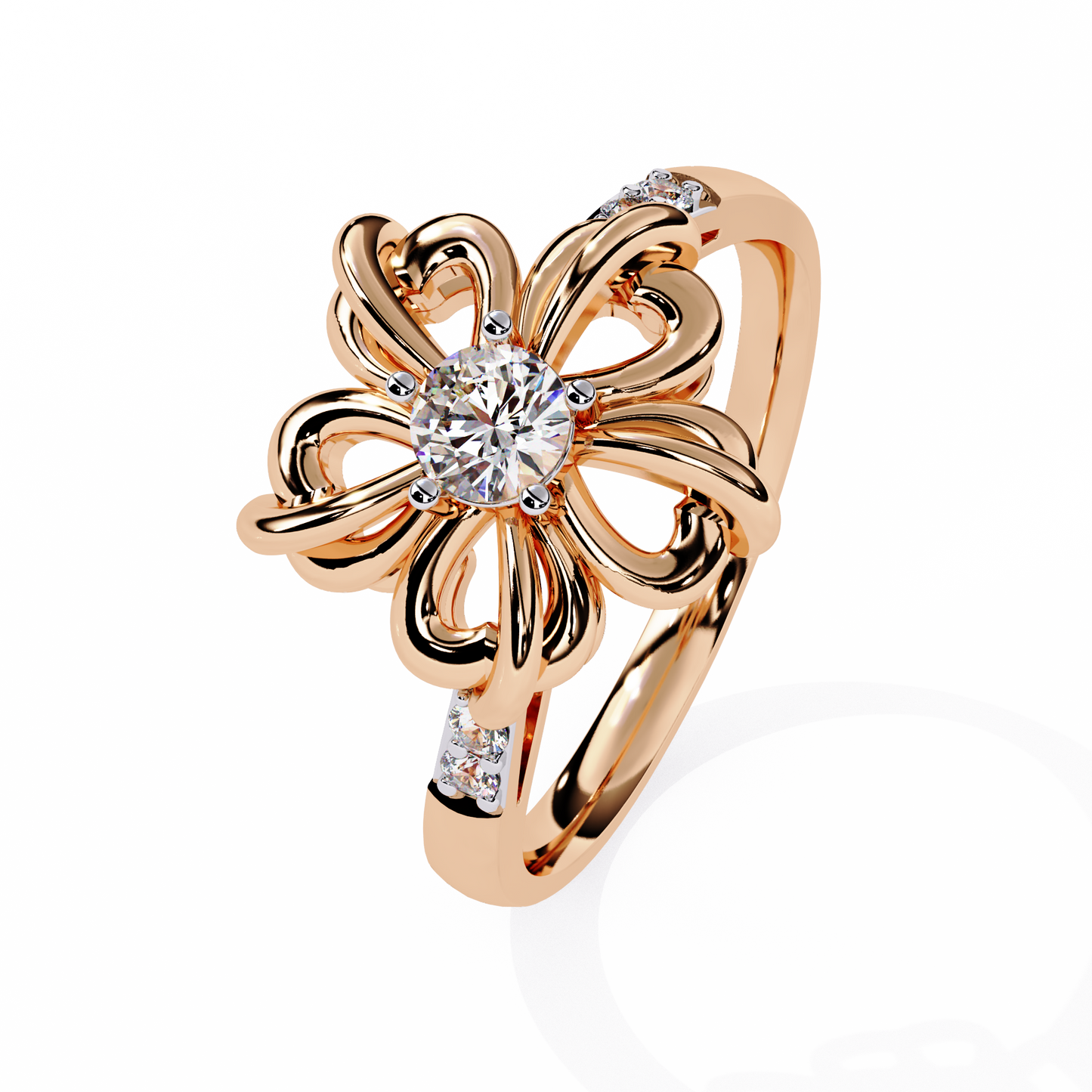 Dazzling 0.28ct Diamond Flower Ring in 14k Gold