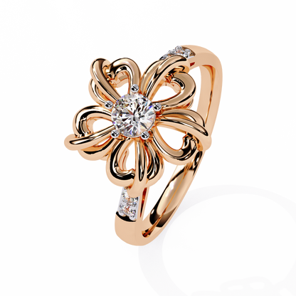 Dazzling 0.28ct Diamond Flower Ring in 14k Gold