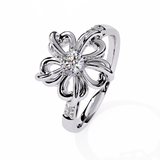 Dazzling 0.28ct Diamond Flower Ring in 14k Gold