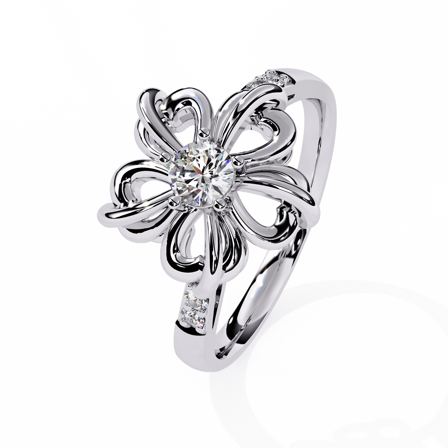 Dazzling 0.28ct Diamond Flower Ring in 14k Gold