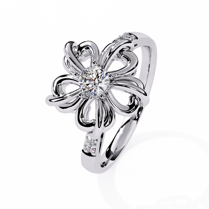 Dazzling 0.28ct Diamond Flower Ring in 14k Gold