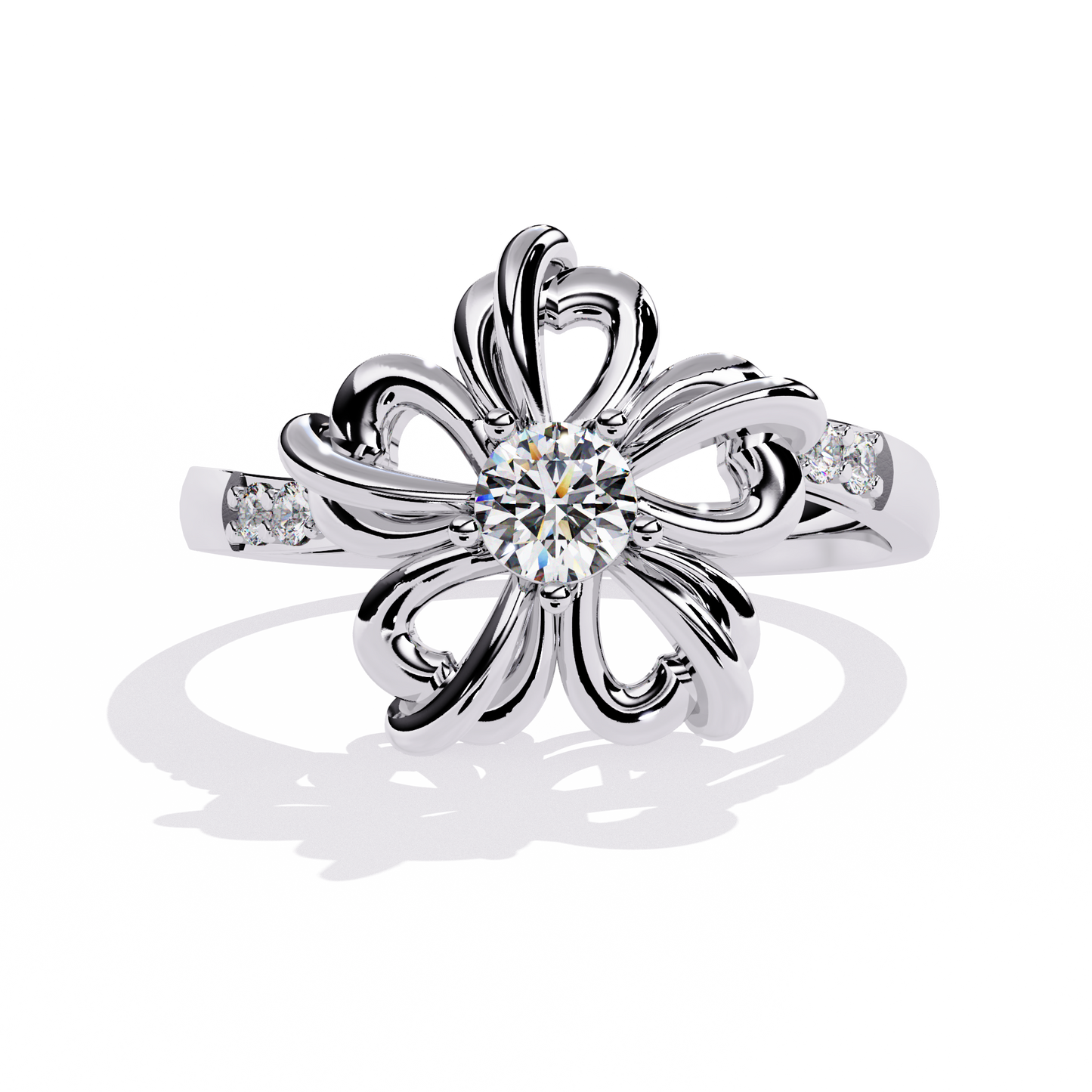 Dazzling 0.28ct Diamond Flower Ring in 14k Gold