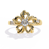 Dazzling 0.28ct Diamond Flower Ring in 14k Gold