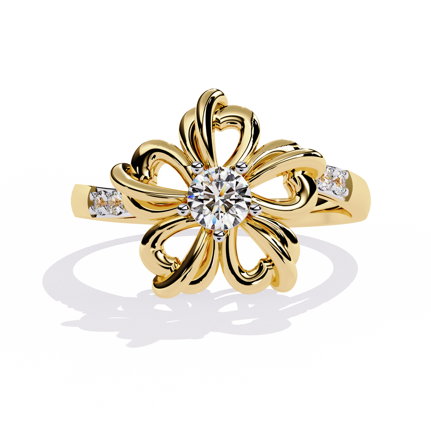 Dazzling 0.28ct Diamond Flower Ring in 14k Gold