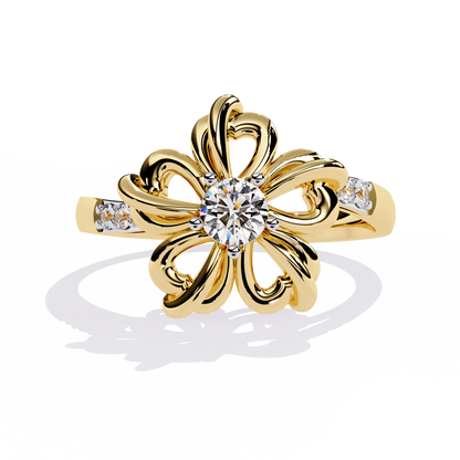 Dazzling 0.28ct Diamond Flower Ring in 14k Gold