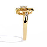 Dazzling 0.28ct Diamond Flower Ring in 14k Gold