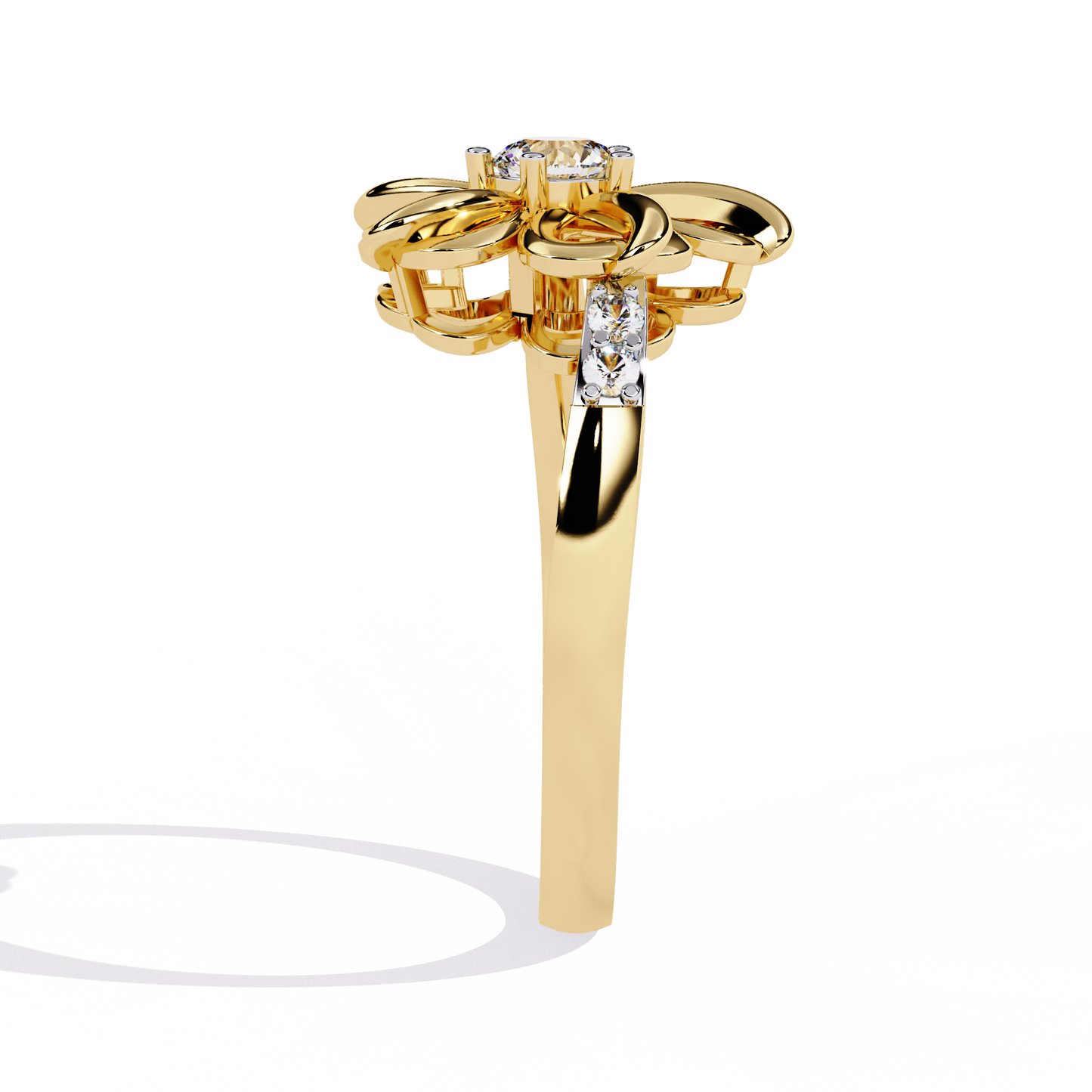 Dazzling 0.28ct Diamond Flower Ring in 14k Gold