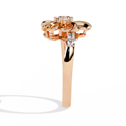 Dazzling 0.28ct Diamond Flower Ring in 14k Gold