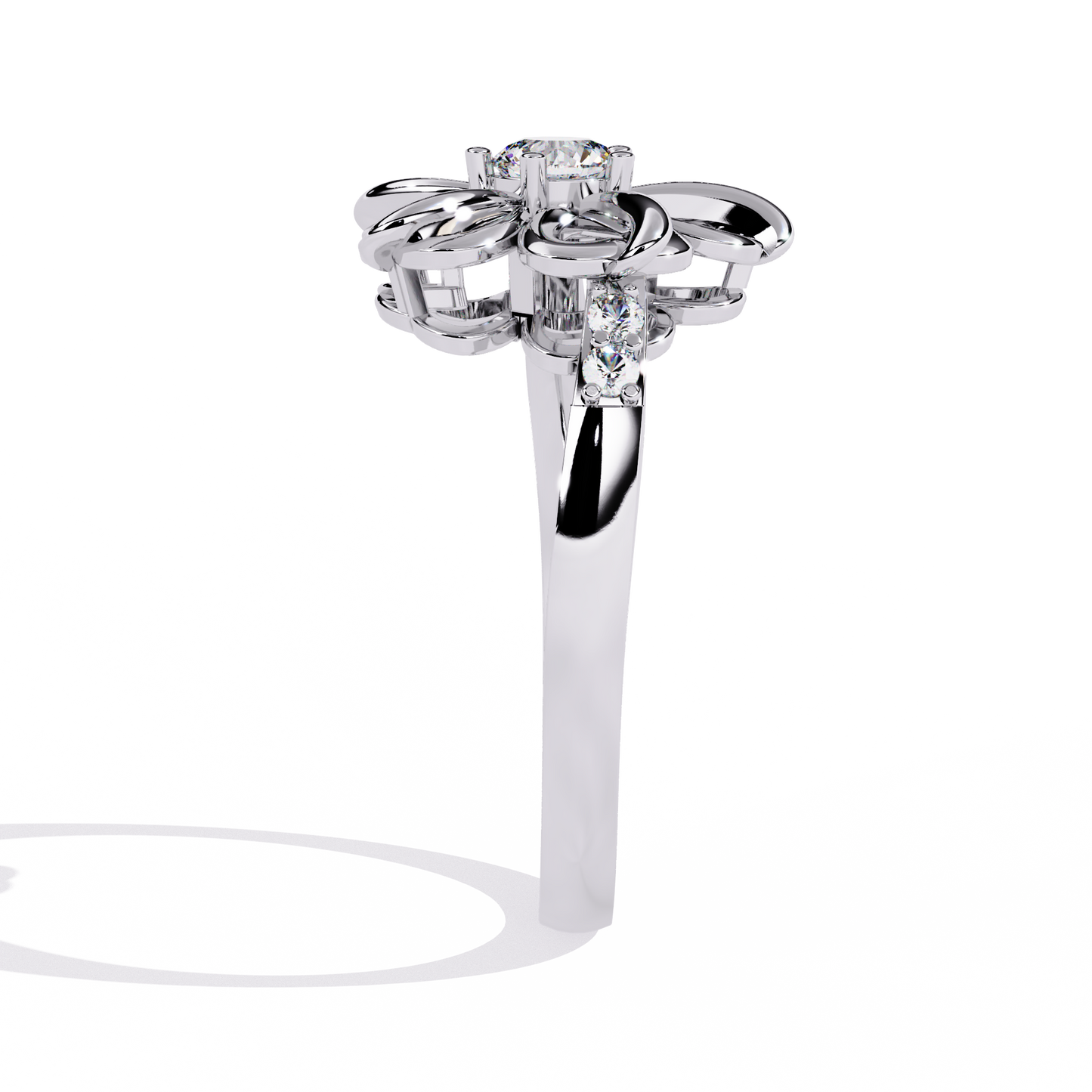 Dazzling 0.28ct Diamond Flower Ring in 14k Gold