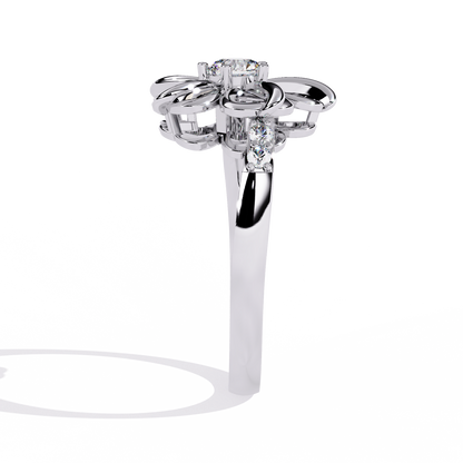 Dazzling 0.28ct Diamond Flower Ring in 14k Gold