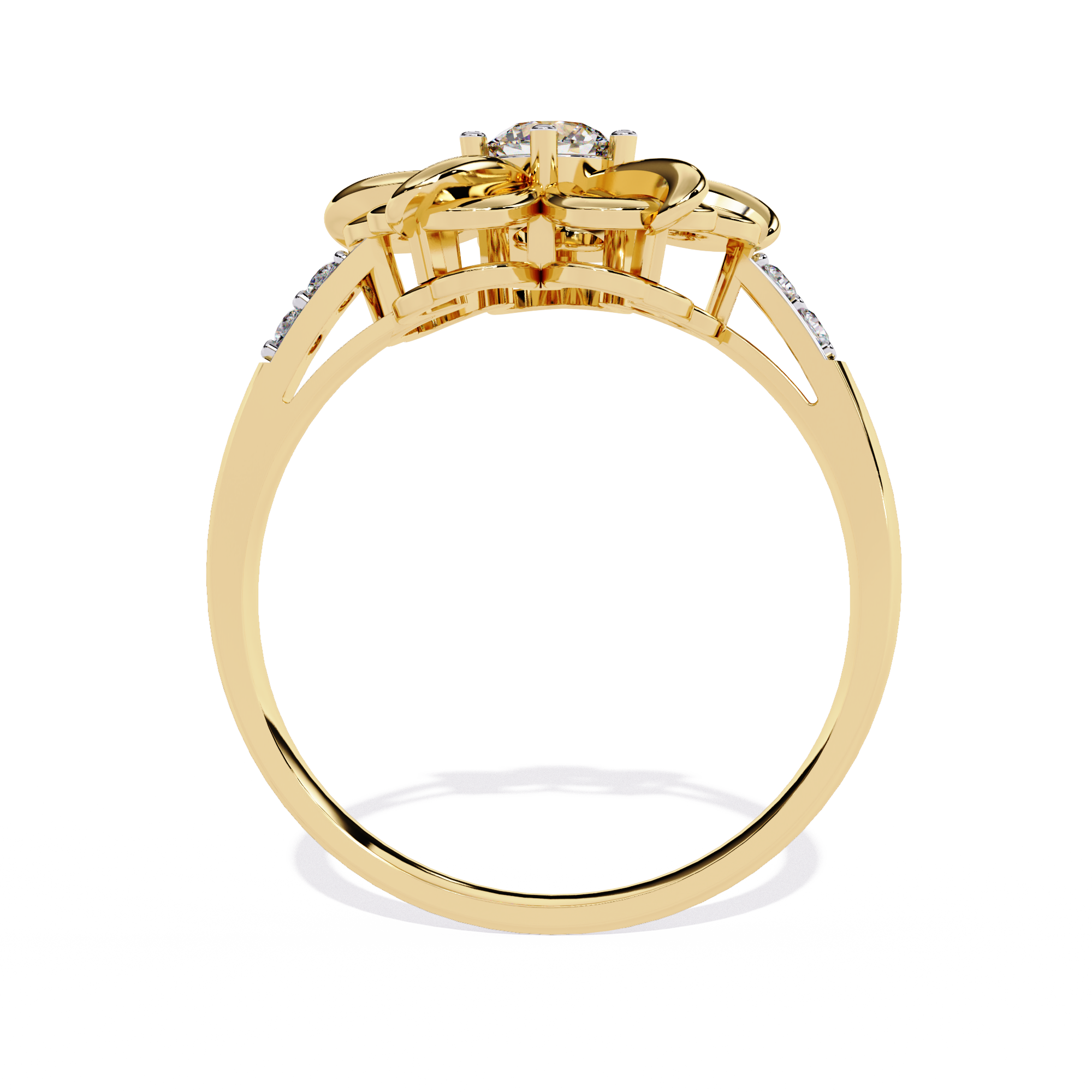 Dazzling 0.28ct Diamond Flower Ring in 14k Gold
