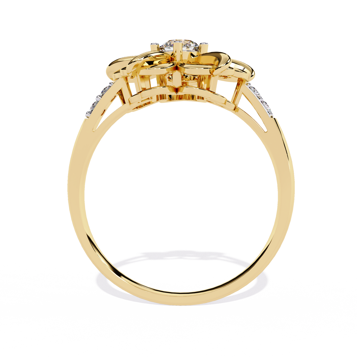 Dazzling 0.28ct Diamond Flower Ring in 14k Gold