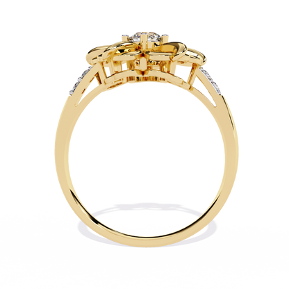 Dazzling 0.28ct Diamond Flower Ring in 14k Gold