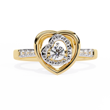 Valentine's Delight: 0.24ct Diamond Heart Ring in 14k Gold