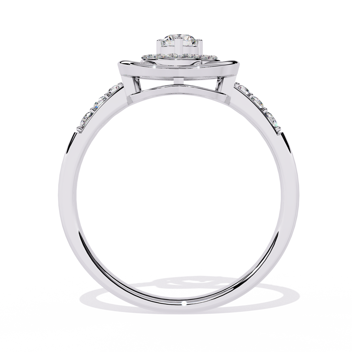 Valentine's Delight: 0.24ct Diamond Heart Ring in 14k Gold