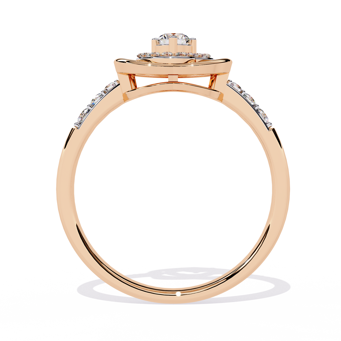 Valentine's Delight: 0.24ct Diamond Heart Ring in 14k Gold