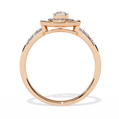 Valentine's Delight: 0.24ct Diamond Heart Ring in 14k Gold