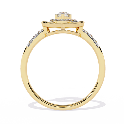Valentine's Delight: 0.24ct Diamond Heart Ring in 14k Gold