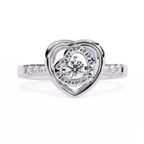Valentine's Delight: 0.24ct Diamond Heart Ring in 14k Gold