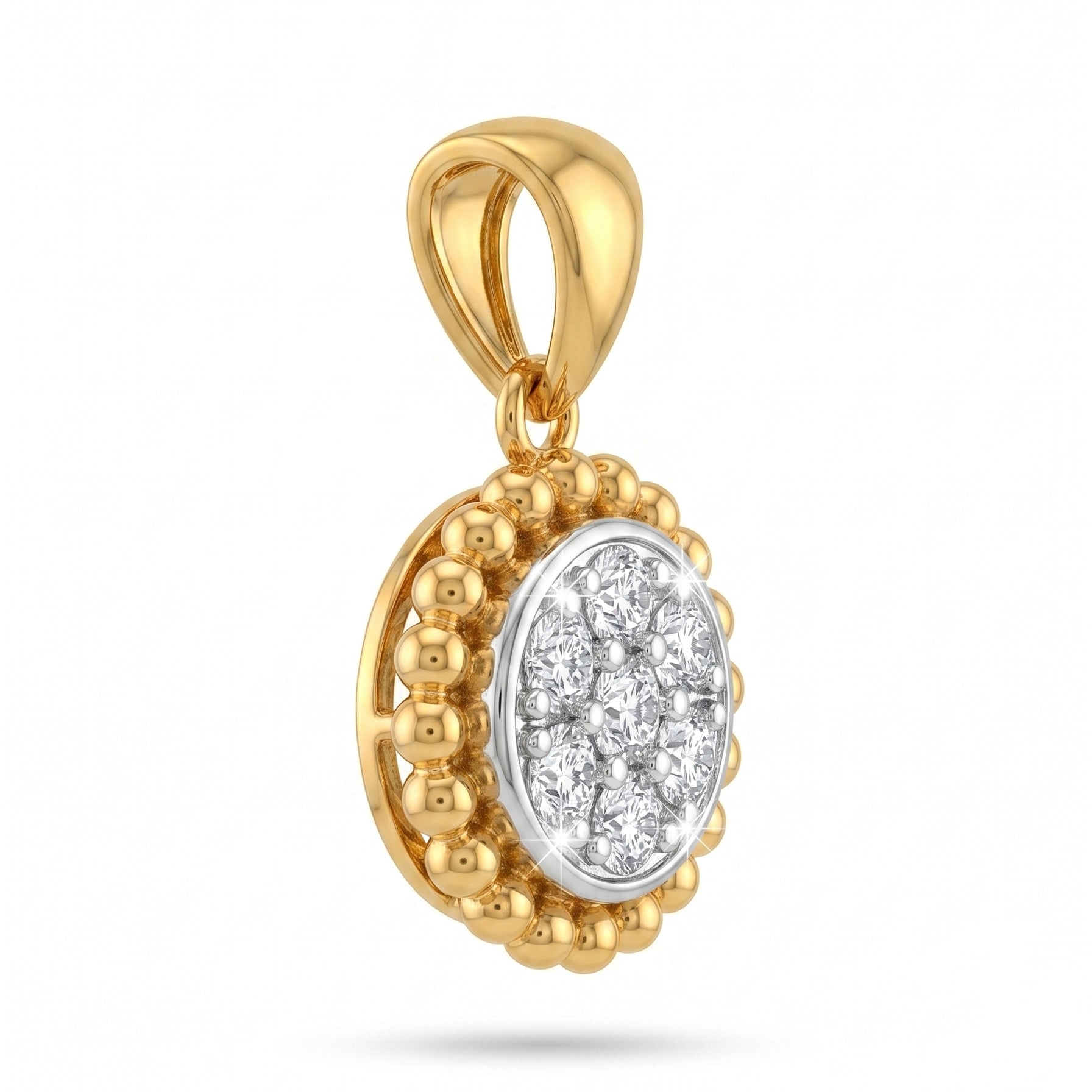 18K Gold Vermeil Lab-Grown Diamond Halo Pendant