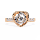 Valentine's Delight: 0.24ct Diamond Heart Ring in 14k Gold