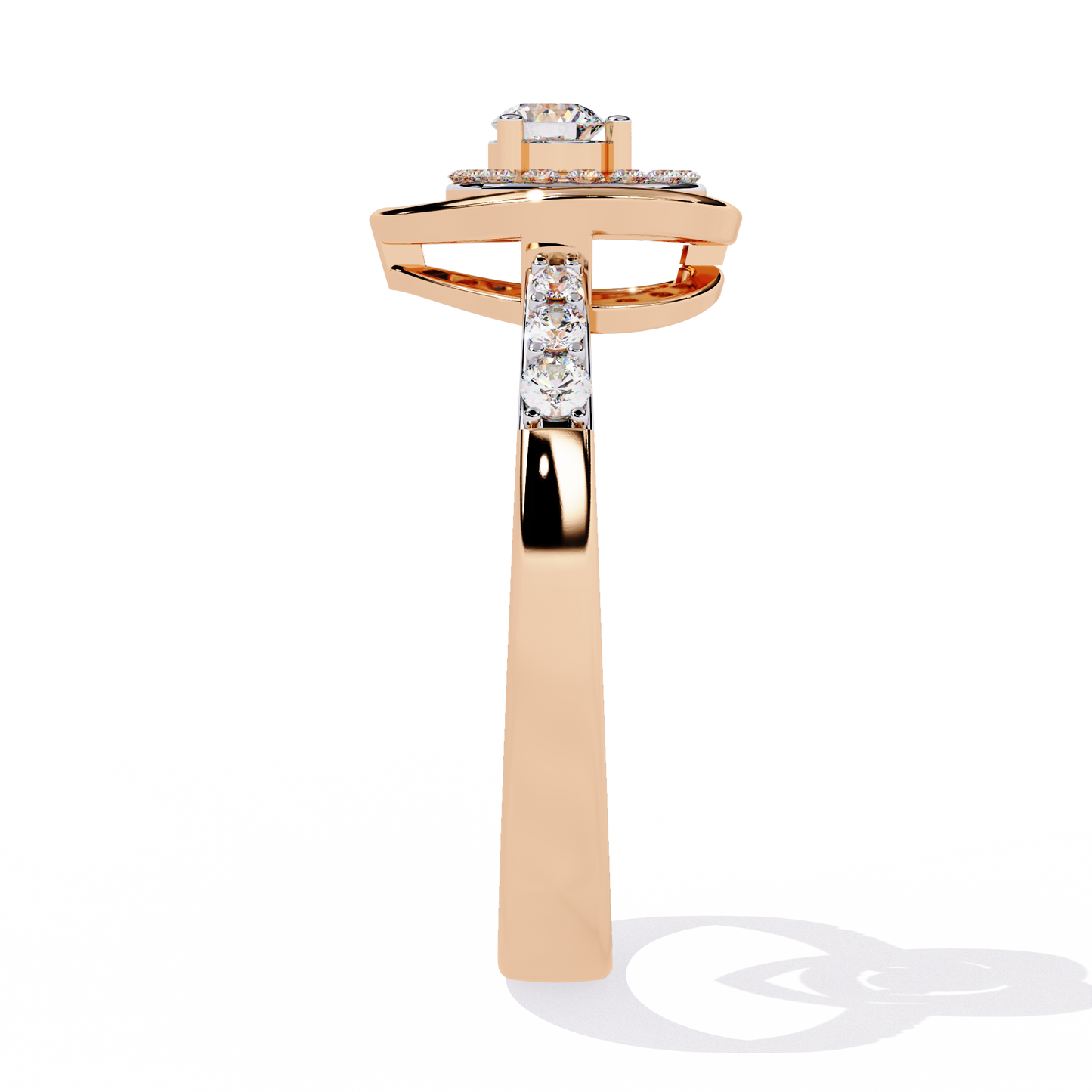 Valentine's Delight: 0.24ct Diamond Heart Ring in 14k Gold
