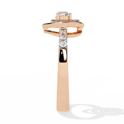 Valentine's Delight: 0.24ct Diamond Heart Ring in 14k Gold