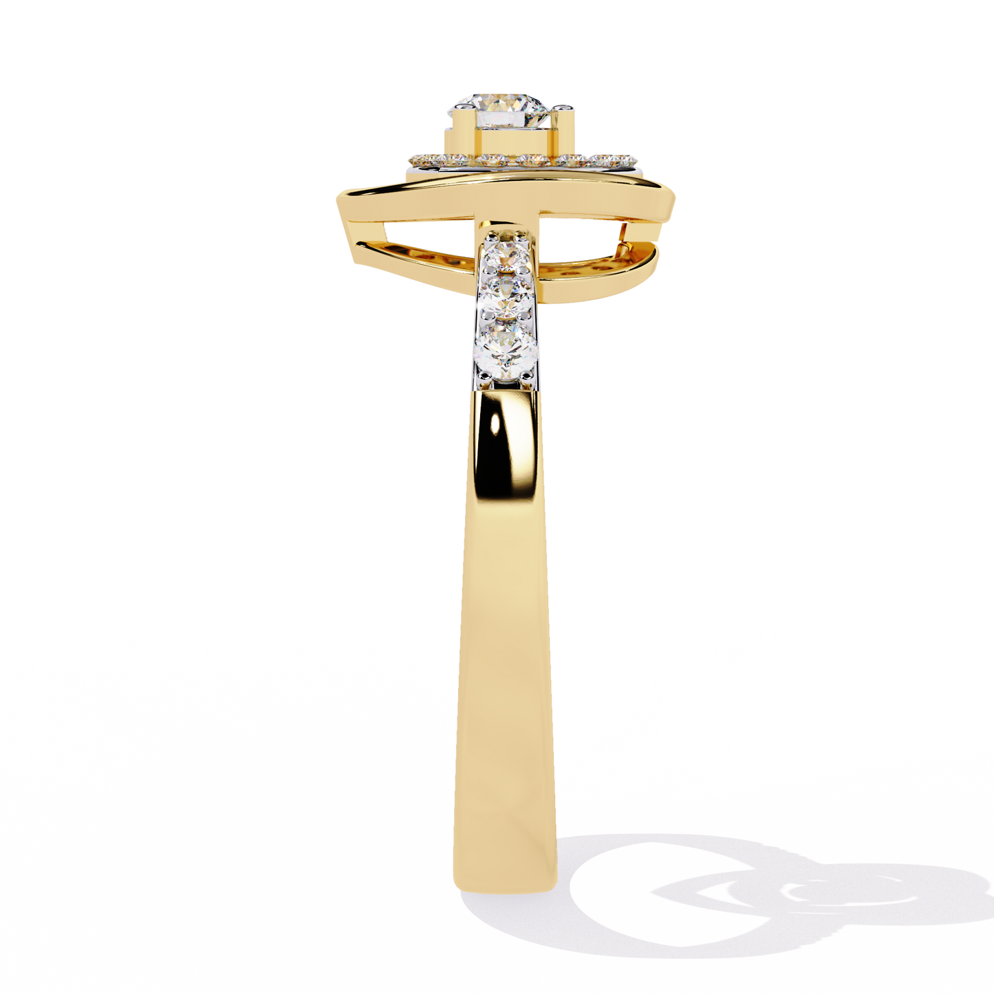 Valentine's Delight: 0.24ct Diamond Heart Ring in 14k Gold