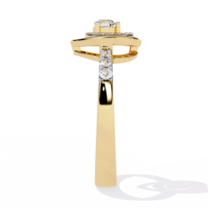 Valentine's Delight: 0.24ct Diamond Heart Ring in 14k Gold