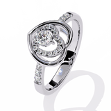 Valentine's Delight: 0.24ct Diamond Heart Ring in 14k Gold