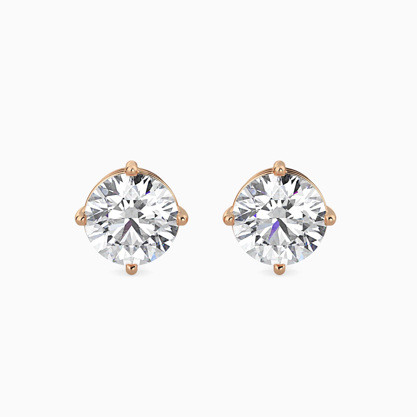 2 CT Round Lab-Grown Diamond Stud Earrings (1 CT Each) in 14K Gold
