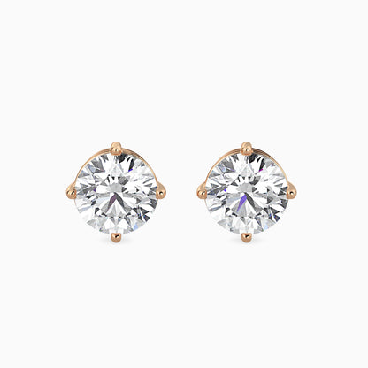 2 CT Round Lab-Grown Diamond Stud Earrings (1 CT Each) in 14K Gold
