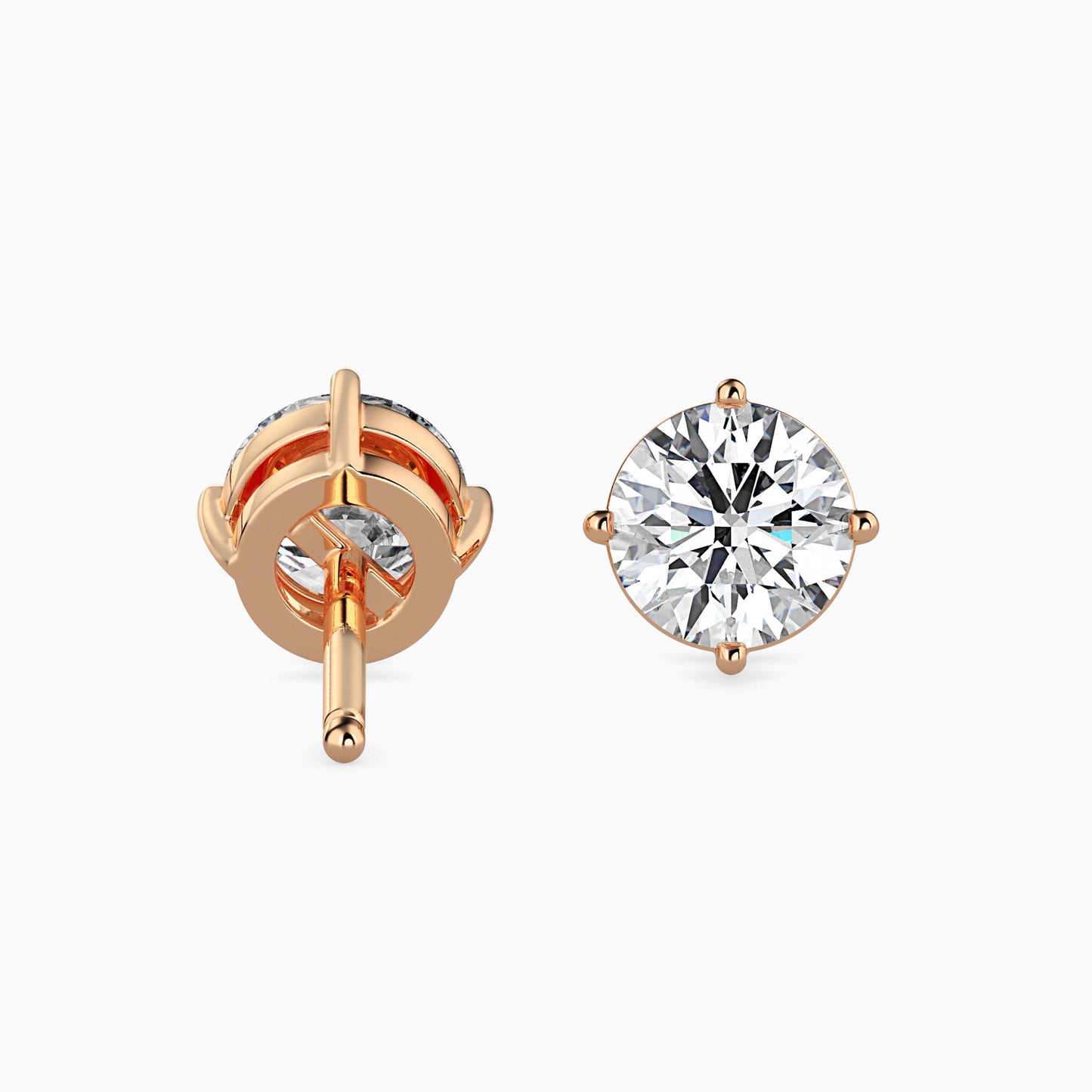 2 CT Round Lab-Grown Diamond Stud Earrings (1 CT Each) in 14K Gold