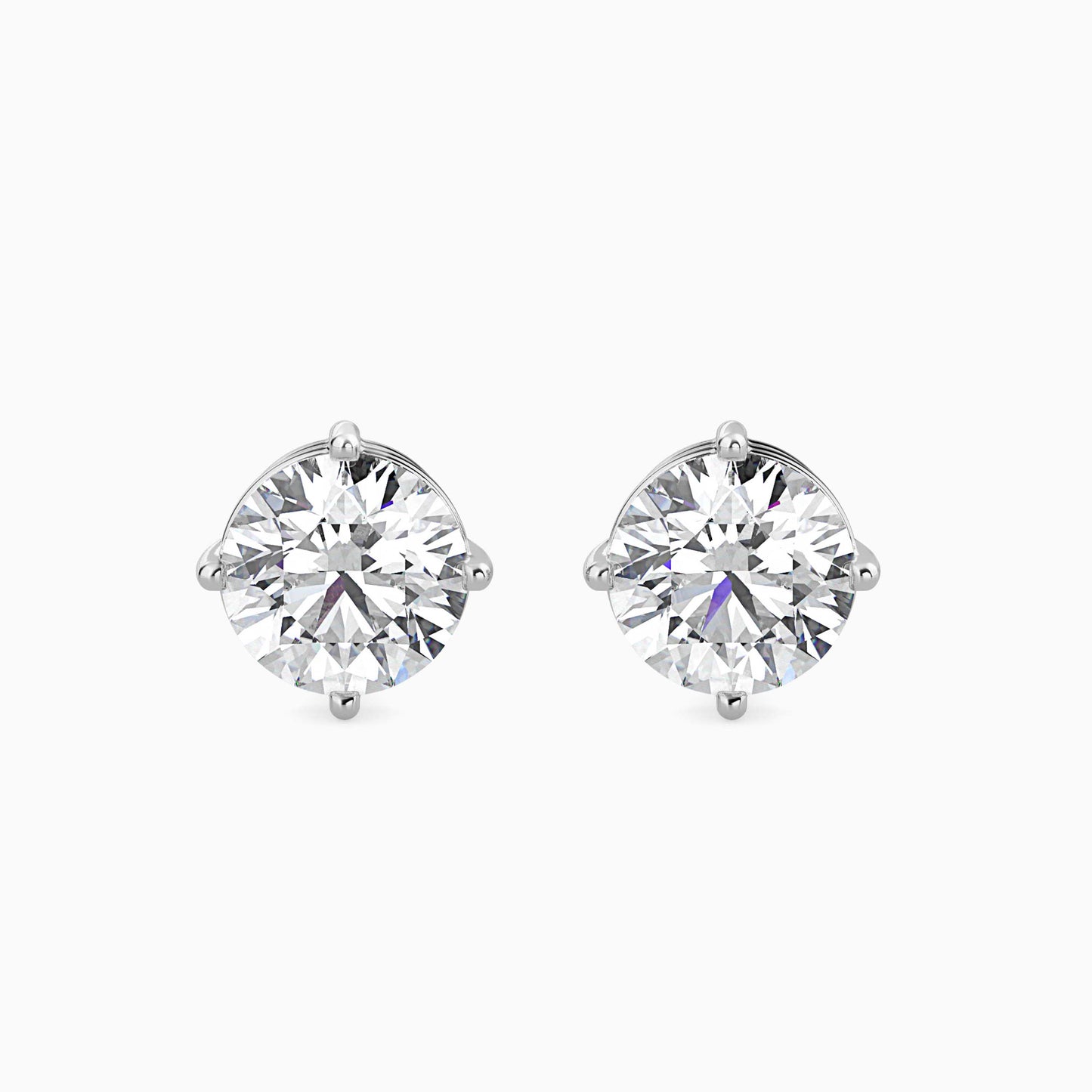 2 CT Round Lab-Grown Diamond Stud Earrings (1 CT Each) in 14K Gold