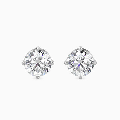2 CT Round Lab-Grown Diamond Stud Earrings (1 CT Each) in 14K Gold