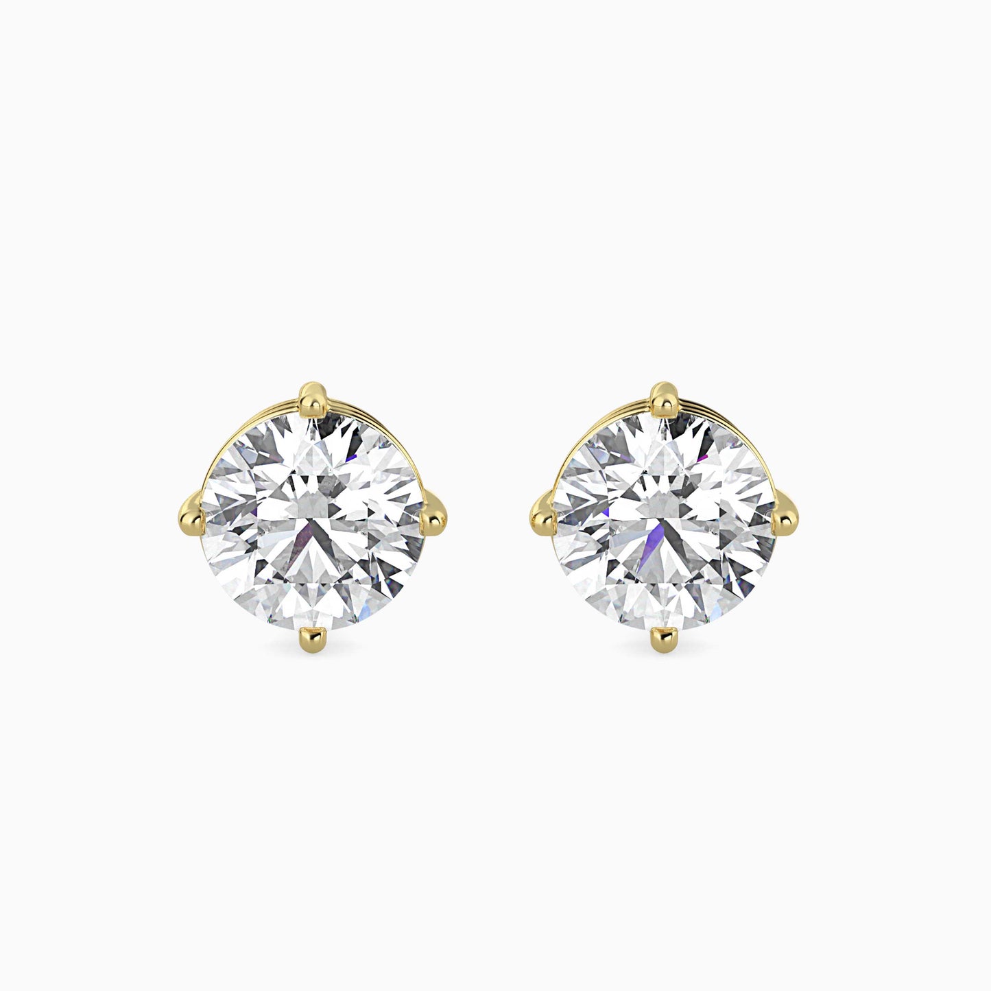1.5 CT Round Diamond Stud Earrings (0.75 CT Each) in 14K Gold