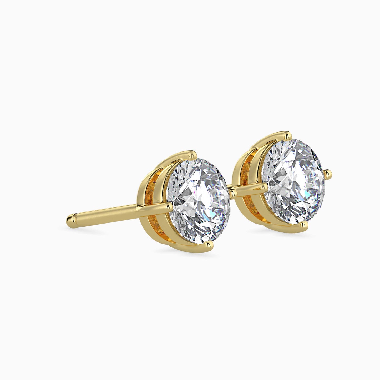 2 CT Round Lab-Grown Diamond Stud Earrings (1 CT Each) in 14K Gold