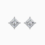 2CT Princess Cut Lab Grown Diamond Stud Earrings (1CT Each) – IGI Certified, Customizable in 14K Gold