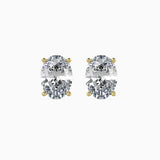 2 CT Oval Diamond Stud Earrings (1 CT Each) in 14K Gold – IGI Certified